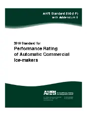 AHRI Standard 810-2016 (I-P) - Performance Rating of Automatic Commercial Ice-makers - Addendum 1