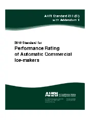 AHRI Standard 811-2016 (SI) - Performance Rating of Automatic Commercial Ice-makers - Addendum 1