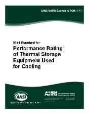 AHRI Standard 900-2014 (I-P) - Performance Rating of Thermal Storage Equipment Used for Cooling