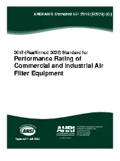 AHRI Standard 851-2013 (SI) R2023 - Performance Rating of Commercial and Industrial Air Filter Equipment (SI)