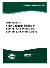 AHRI Standard 731-2013 (SI) - Flow Capacity Rating of Suction Line Filters and Suction Line Filter Driers