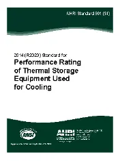 AHRI Standard 901-2014 (SI) - Performance Rating of Thermal Storage Equipment Used for Cooling