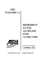 ARI Standard 720-2002 - Refrigerant Access Valves And Hose Connectors
