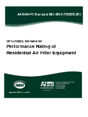 AHRI Standard 681-2015 (SI) R2023 - Performance Rating of Residential Air Filter Equipment