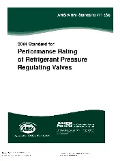 AHRI Standard 771-2014 (SI) - Performance Rating of Refrigerant Pressure Regulating Valves