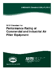 AHRI Standard 850-2013 (I-P) - Performance Rating of Commercial and Industrial Air Filter Equipment