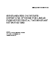 IRE Standards on Circuits: Definitions of Terms for Linear Passive Reciprocal Time Invariant Networks 1960 - IEEE Std SH 877 156-1960 (R 1990)