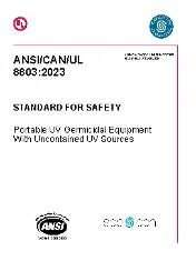 ANSI/CAN/UL 8803:2023, Standard for Portable UV Germicidal Equipment With Uncontained UV Sources