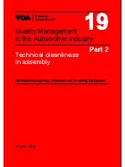 VDA Volume 19.2: Technical Cleanliness in Assembly - Environment, Logistics, Personnel and Assembly Equipment