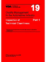 Inspection of Technical Cleanliness: Particulate Contamination of Functionally Relevant Automotive Components, VDA 19.1 Part 1